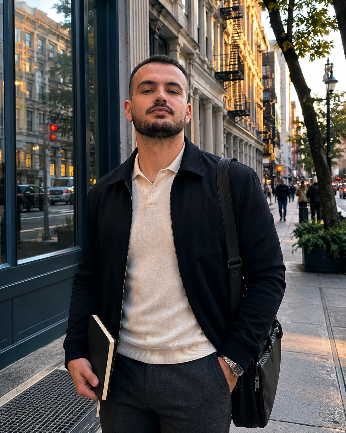 Donald Lena on a New York City sidewalk